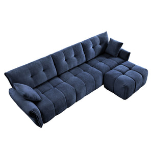 Elegant Sofa Set With Ottoman And Pillows, Textured Chenille, High Resilience Cushions by Couch.com