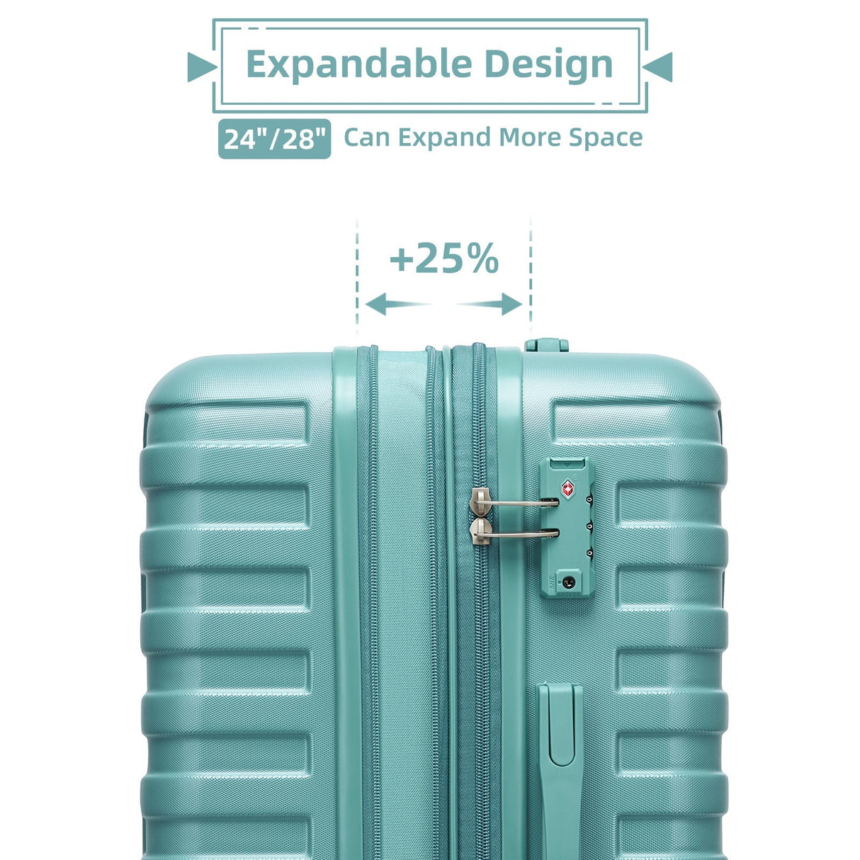 Luggage Sets 6 Piece with Duffel Bags Hardside Expandable Suitcases Misty Blue