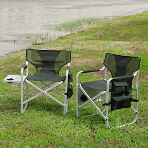 Padded Folding Outdoor Chair With Side Table And Storage Pockets, Lightweight Oversized Directors Chair For Indoor, Outdoor Camping, Picnics And Fishing by Couch.com