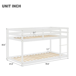 Twin Over Twin Floor Bunk Bed by Couch.com