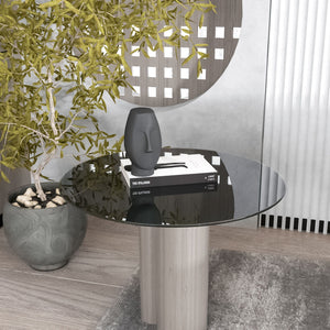 24" Round Tempered Glass Table Top Glass 1 / 4" Thick Round Polished Edge - Black by Couch.com