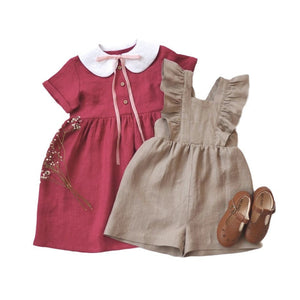 Children's Clothing Infant Cotton And Linen One-piece Shorts Strap
