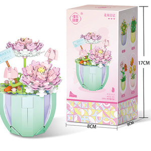 Building Block Puzzle Toy Eternal Flower Potted Mini Succulent Potted Plant