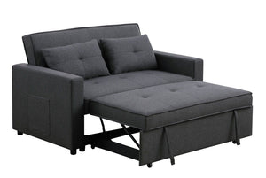 Zoey - Linen Convertible Sleeper Loveseat With Side Pocket by Couch.com