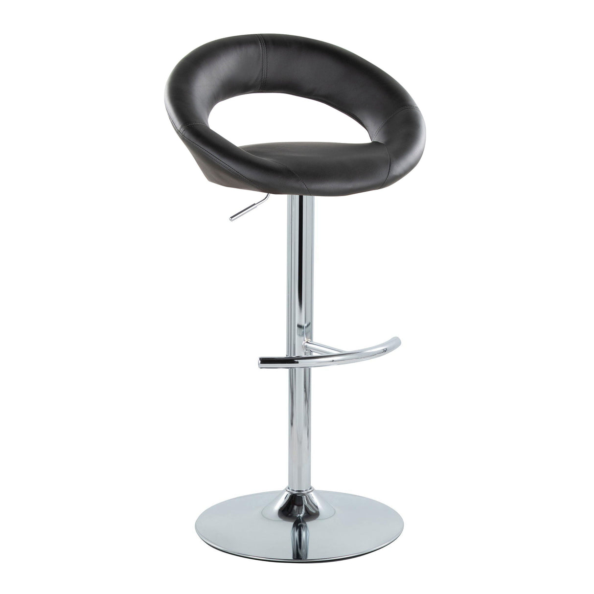 Posh - Contemporary Adjustable Barstool With Swivel With Rounded T Footrest (Set of 2) by Couch.com