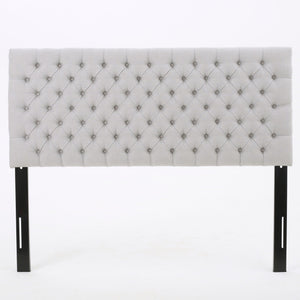 Queen Size Headboard With Button Tufting - Light Gray by Couch.com