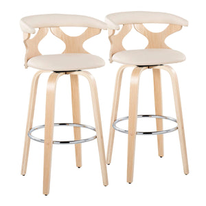 Gardenia - Contemporary Fixed Height Barstool With Swivel With Round Footrest (Set of 2) by Couch.com