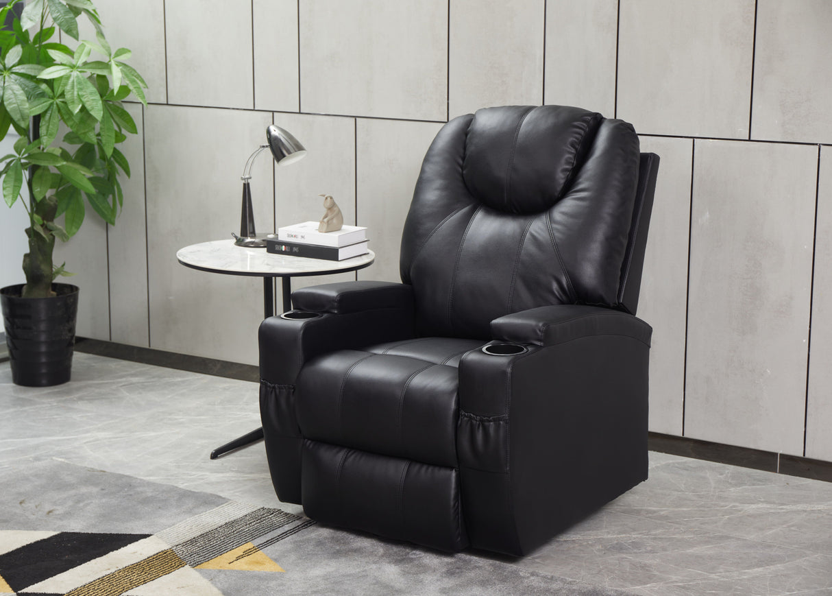 Modern Recliner Chair With Cup Holders, Remote Control by Couch.com