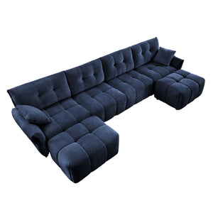 Elegant Sofa Set With Ottoman And Pillows, Textured Chenille, High Resilience Cushions by Couch.com