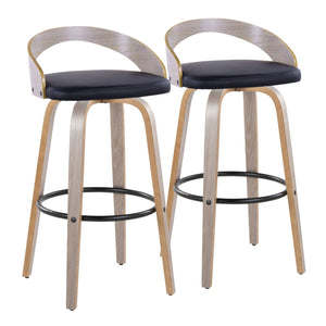 Grotto - Contemporary Fixed Height Barstool With Swivel With Round Footrest (Set of 2) by Couch.com