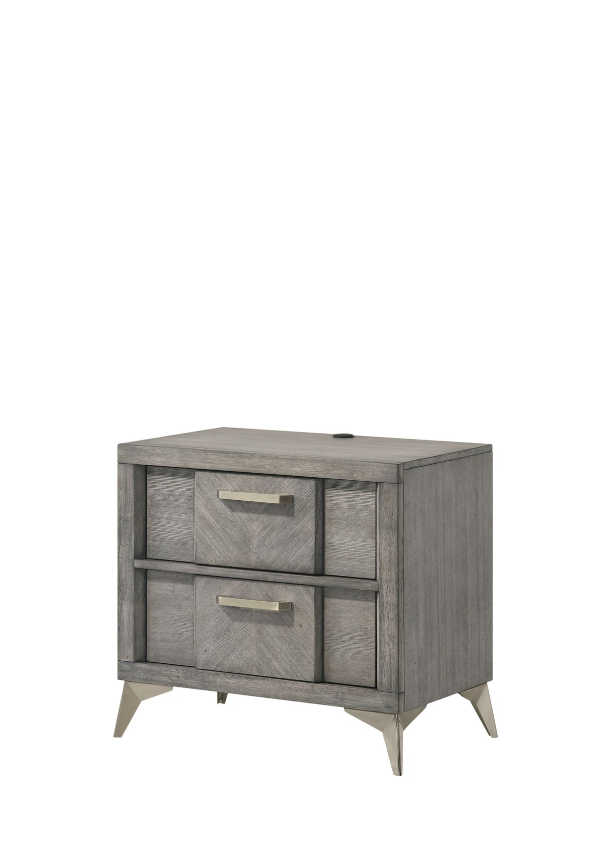 2 Drawer Night Bookmatched Veneers - Gray by Couch.com