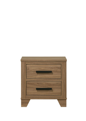 Walnut / Chestnut 3pc Queen Size Bedroom Set with Nightstands