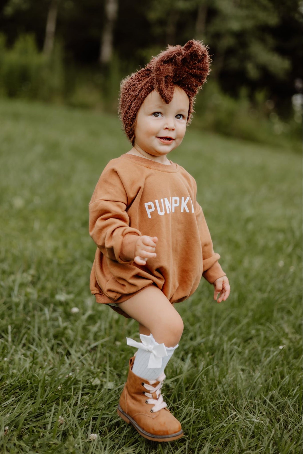 Pumpkin Sweatshirt or Sweatshirt Romper - Cream or Orange