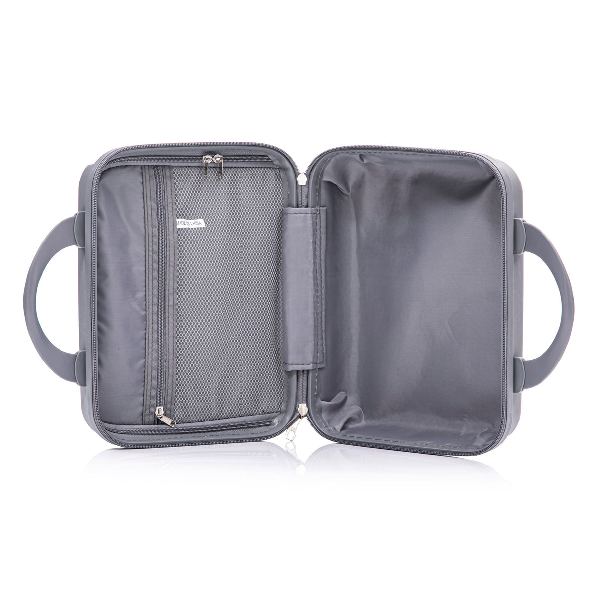 4-Piece PP Spinner Wheel Luggage Set with Cosmetic Case, Light Gray