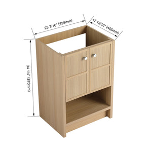 Modern Freestanding Bathroom Vanity With 2 Soft Closing Doors, Excluding Sink - Oak by Couch.com
