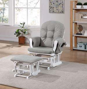 Mason - Glider And Ottoman White Wood by Couch.com