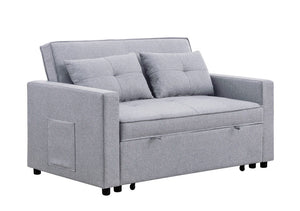 Zoey - Linen Convertible Sleeper Loveseat With Side Pocket by Couch.com