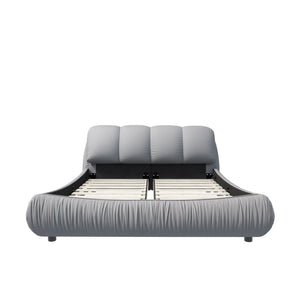 Luxury Upholstered Platform Bed With Oversized Padded Backrest And Solid Wood Frame by Couch.com