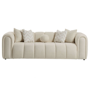 Beatrice - Modern Tufted Sofa - Ivory / White by Couch.com