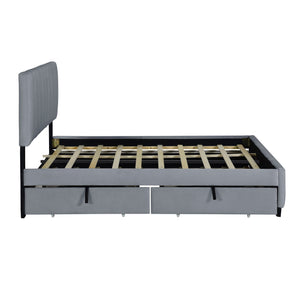 Platform UpholsteredBed With 2 Drawers And Twin Long Trundle by Couch.com