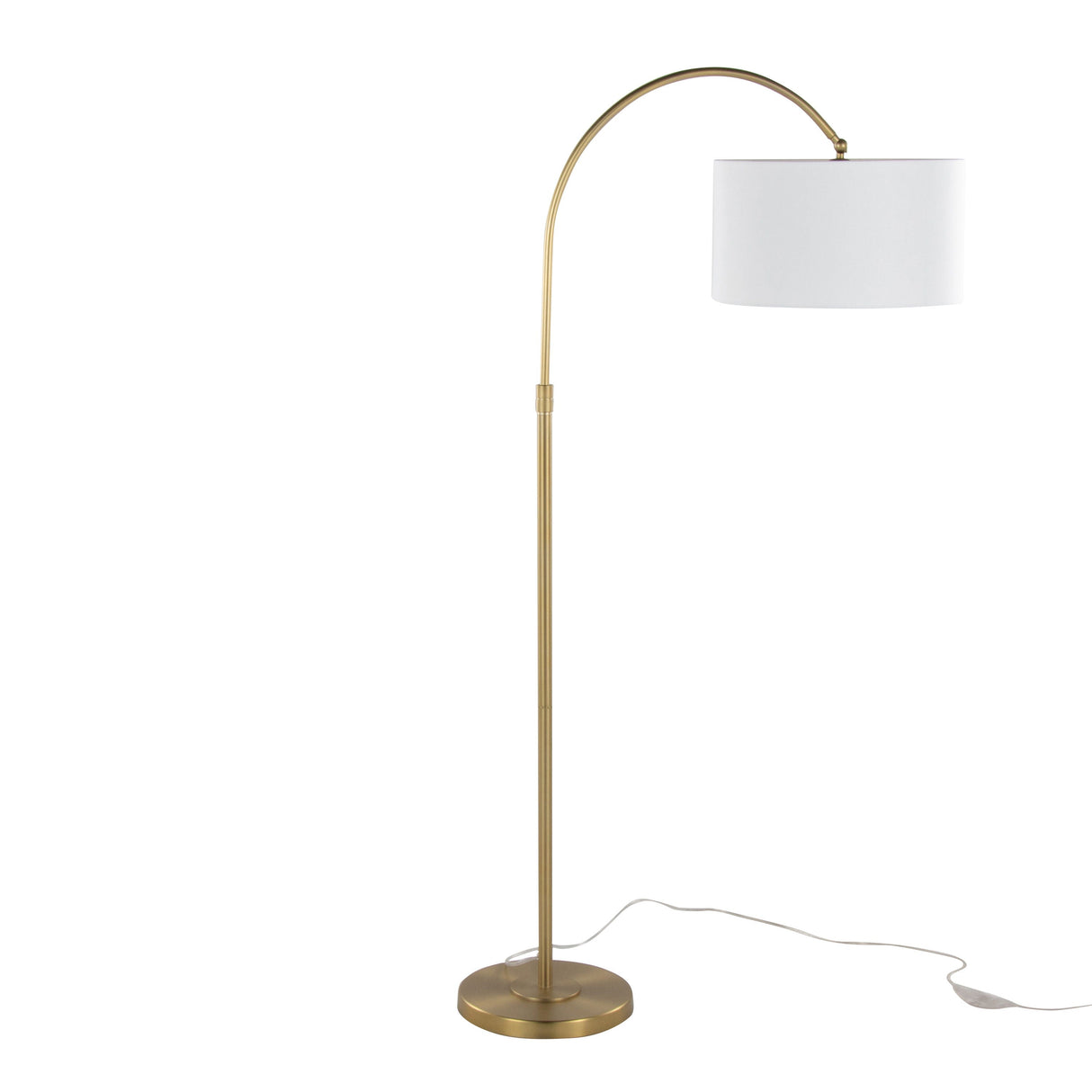 Salon Reader Contemporary Floor Lamp - Gold / White by Couch.com