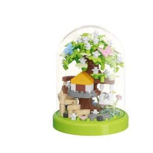 Building Block Bouquet Cherry Blossom Tree House Arbor Day Micro Particles