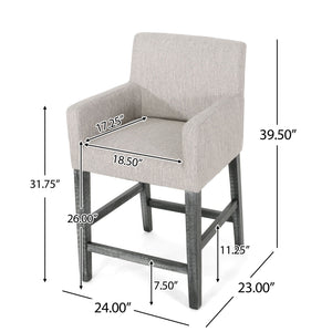 Charmed Upholstered Counter Stool With H Frame Base And Round Arms by Couch.com