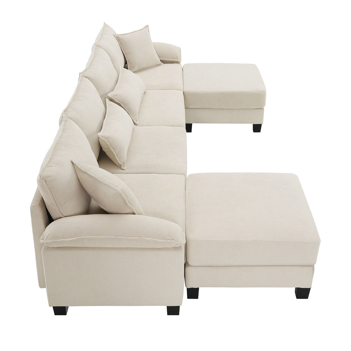 Wide Seat Modular Sectional Bed Sleeper Couch Set With Armrest Pillow 6 Seat, Free Combination Sofa With Ottomans Oversized by Couch.com