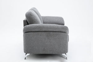 Couch.com Villanelle Loveseat With Chrome Finish Legs Light Gray, Modern Style, Fabric Construction, Gray Finish by Couch.com