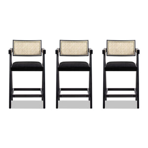 Milan - Modern Webbing Back Stool With Arms (Set of 3) by Couch.com