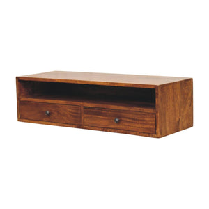 Lunar - 2 Drawer Wall Mounted Media Unit - Brown by Couch.com