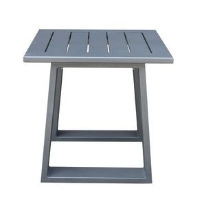 Outdoor Indoor Aluminum Square End Table/Side Table - Powdered Pewter by Couch.com