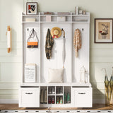 5 In 1 Entryway Bench With Coat Rack, 7 Sturdy Hooks, 2 Spacious Drawers And Adjustable Shelves by Couch.com