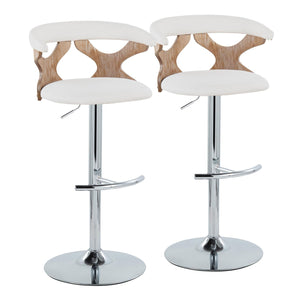 Gardenia - Contemporary Adjustable Barstool With Swivel / Rounded T Footrest (Set of 2) by Couch.com