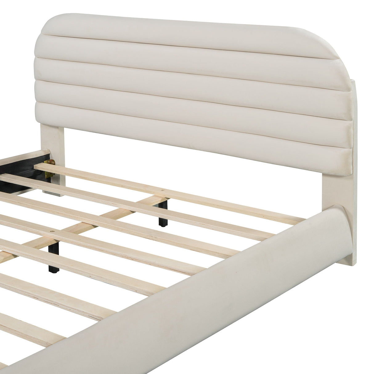 Upholstered Platform Bed Frame And Stylish Curve Shaped Design by Couch.com
