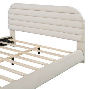 Upholstered Platform Bed Frame And Stylish Curve Shaped Design by Couch.com