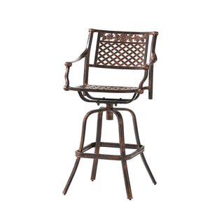 Cast Aluminum Swivel Bar Stool With Footrest - Copper by Couch.com
