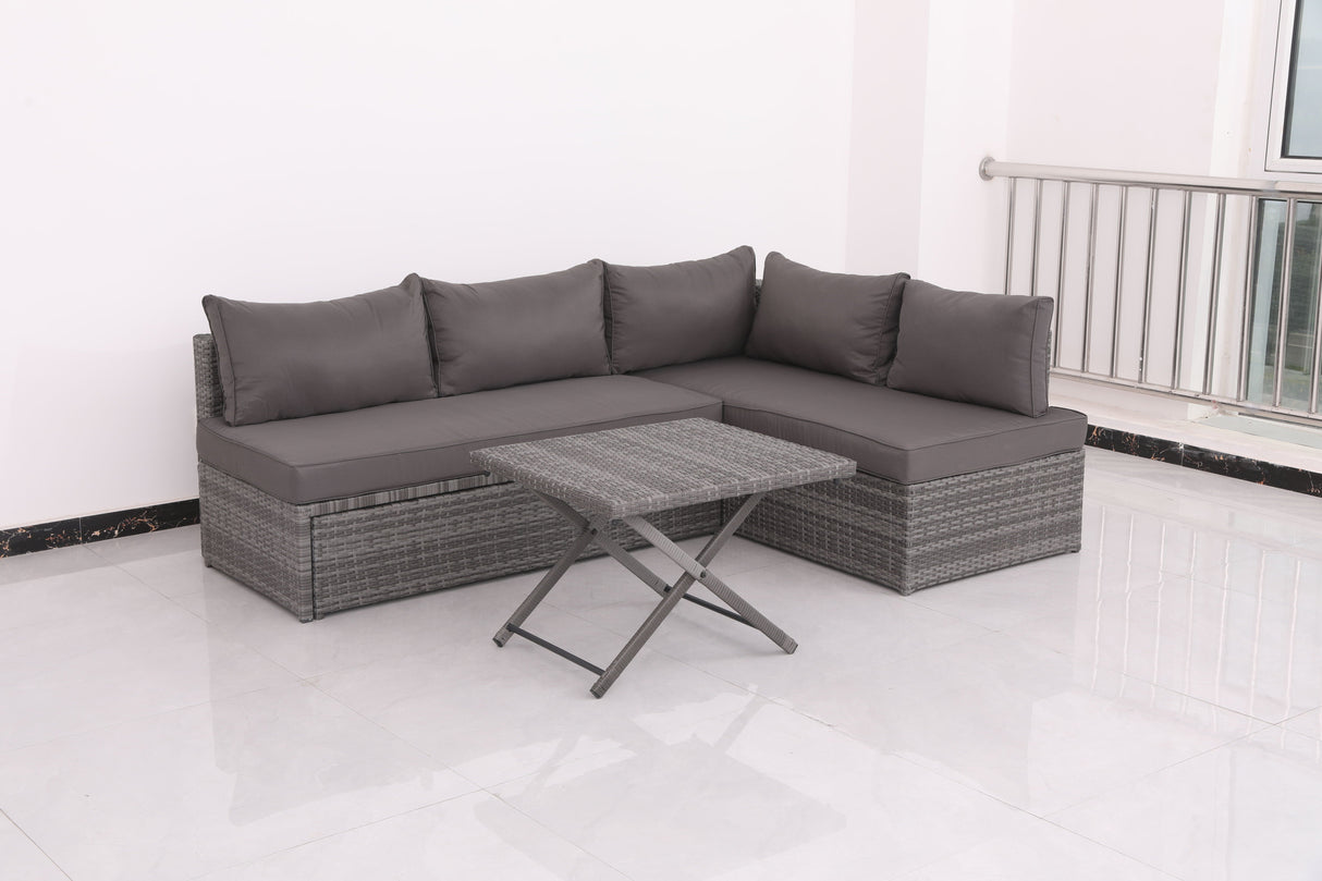 Patio Sofa With Cushions - Gray by Couch.com