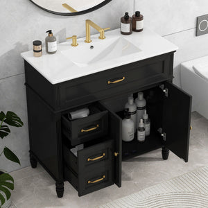 Bathroom Vanity With Sink, Freestanding Cabinet & Drawers