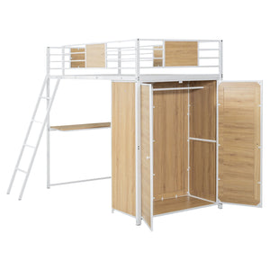 Loft Bed With L Shape Desk And Wardrobe by Couch.com