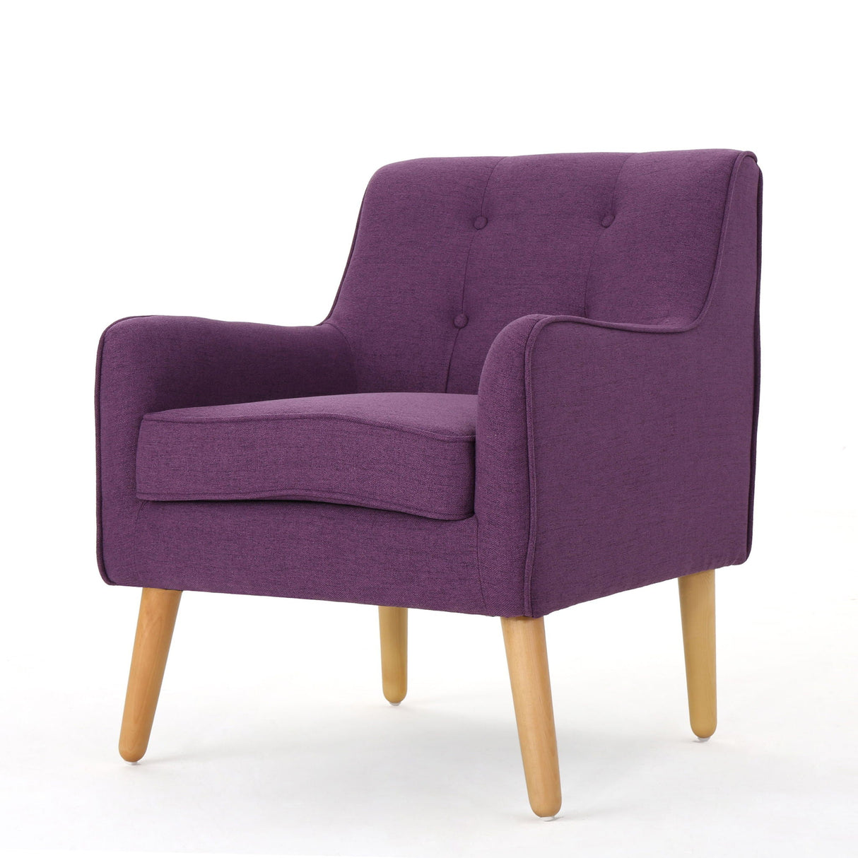 Modern Arm Chair With Tufted Back And Wooden Legs by Couch.com