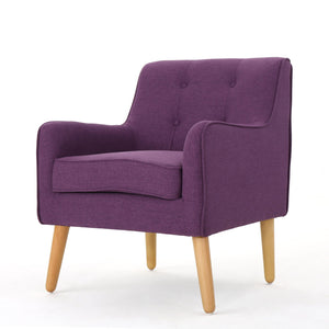 Modern Arm Chair With Tufted Back And Wooden Legs by Couch.com