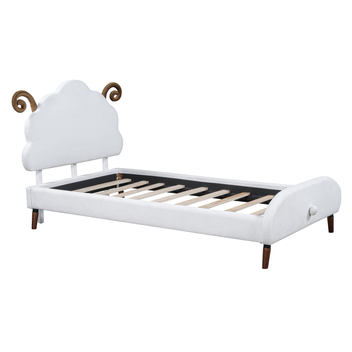 Upholstered Platform Bed With Sheep Shaped Headboard by Couch.com