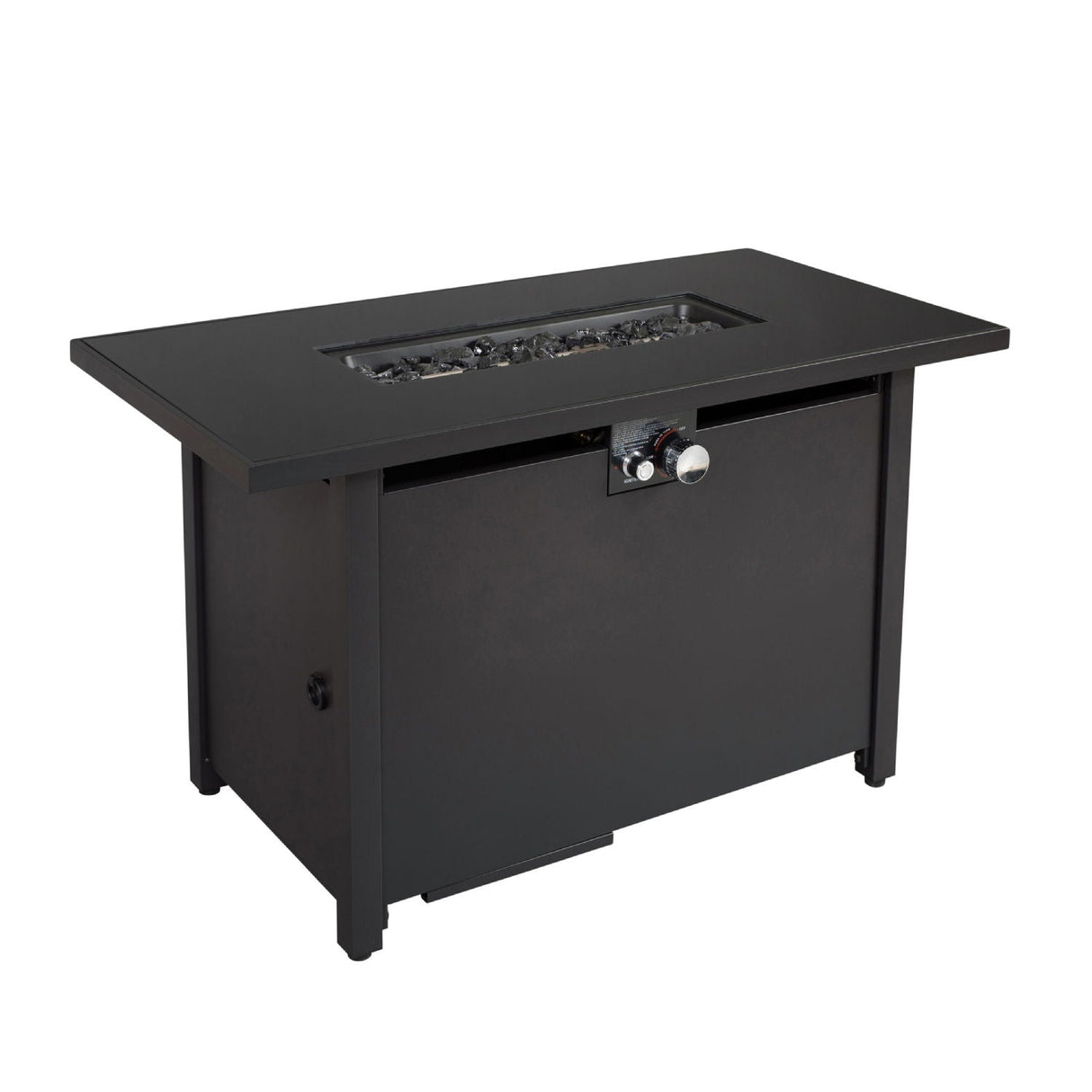 Outdoor Fire Pit Table Durable Construction With Lid - Black by Couch.com