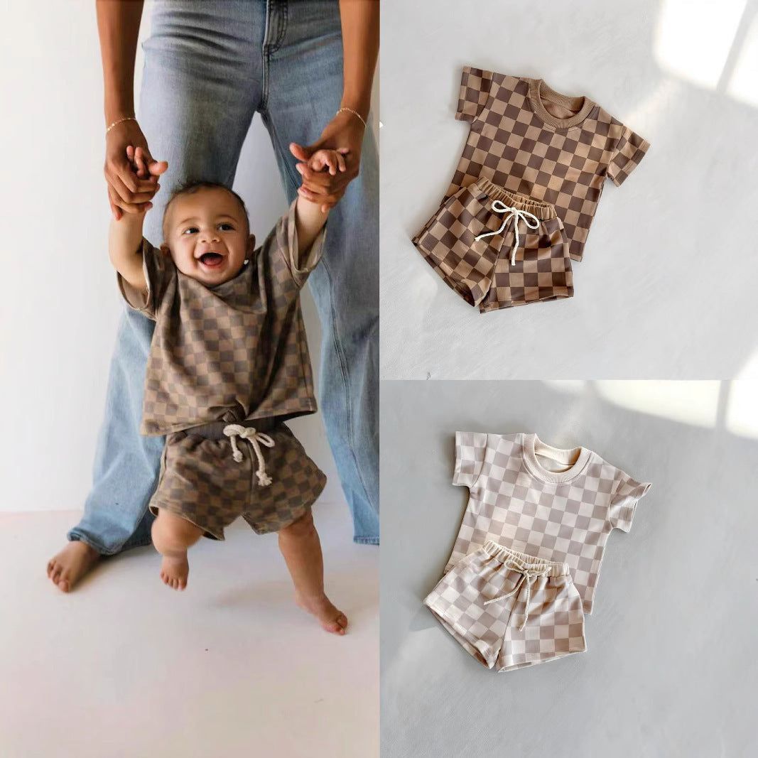 Ins Style Foreign Trade Baby Short Sleeve Suit