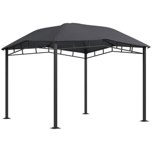 Outsunny - 10' x 10' Soft Top Patio Gazebo Outdoor Canopy With Unique Geometric Design Roof, All-Weather Steel Frame - Gray by Couch.com