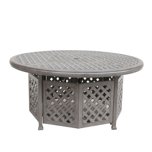 Cast Aluminum Propane Gas Firepit Table, Chat Height - Gray by Couch.com