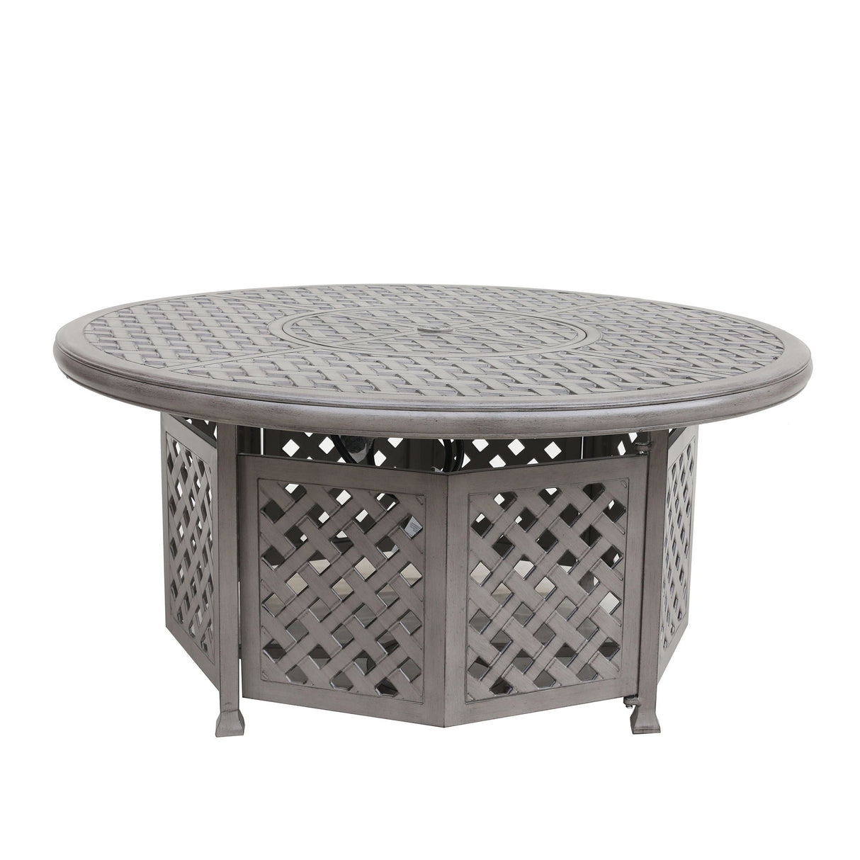 Couch.com Cast Aluminum Propane Gas Firepit Table, Chat Height Gray, Durable Design, Weather-Resistant, Metal Construction, Dark Gray Finish by Couch.com
