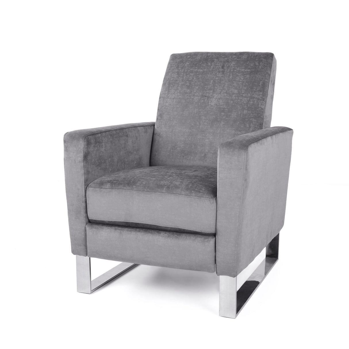Bolt - Upholstered Recliner Chair With Stainless Steel Base - Gray / Chrome by Couch.com