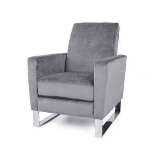 Bolt - Upholstered Recliner Chair With Stainless Steel Base - Gray / Chrome by Couch.com